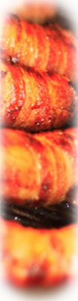 close-up of sausages on BBQ