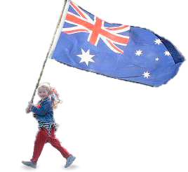 girl with Australian flag