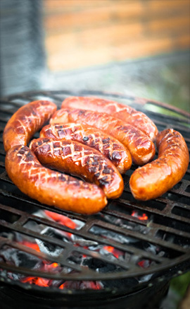 sausages on BBQ